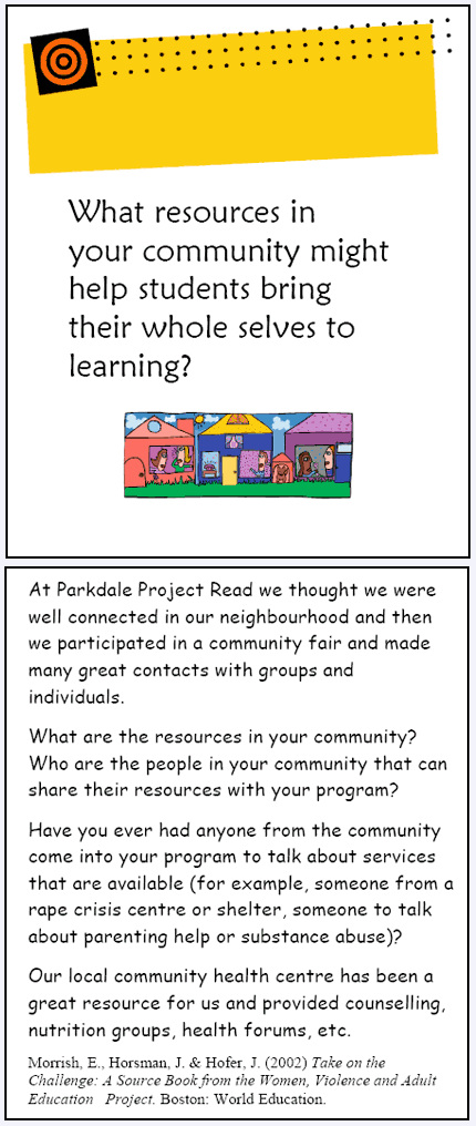 What Resources in your community might help students bring their whole selves to learning?