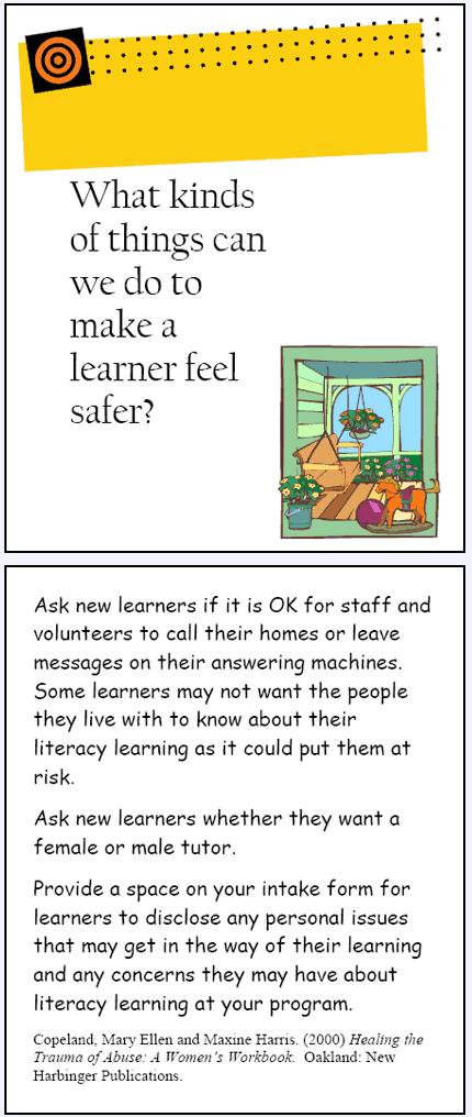 Making learners feel safe.