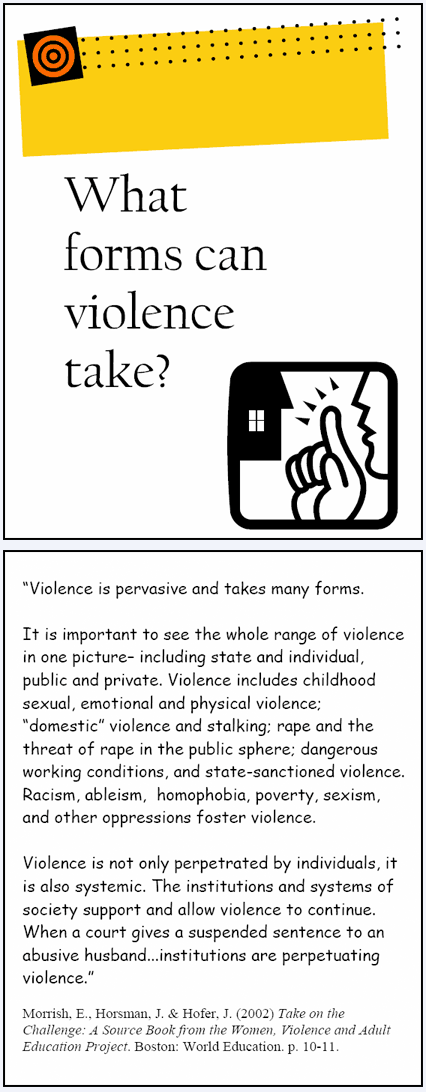 What forms can violence take?